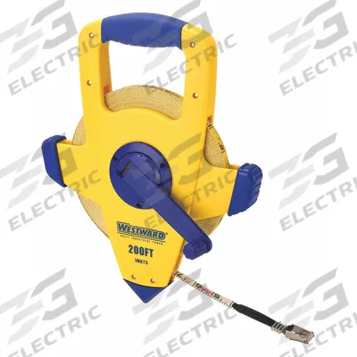 WESTWARD Long Tape Measure: Assisted, 1MKT5, SAE/Engineers Scale, 200 ft, 1/8 in - Open-Reel Long Tape Measures