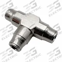 LEGRIS Push-Fit Tee Fitting: 3 mm OD x 3 mm OD Size, Brass, 14 mm Overall Lg, Silver (MPN 3204 03 00). Key specifications — Brand: LEGRIS.