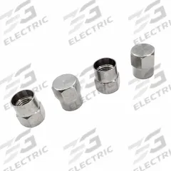 TRU-FLATE Hex Valve Cap: Tire Valve Caps, Seal, Hex, Chrome, 3 15/16 in Overall Lg, Brass (MPN 38-712-4). Key specifications — Compatible Valve Size: Standard Bore; Color: Chrome; Product Type: Tire Valve Caps; Shape: Hex; Design: Seal; Compatible Thread Size: 0.305-32; Finish: Chrome Plated; Material: Brass.