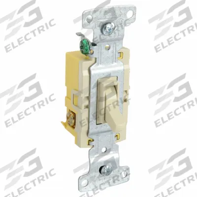 BRYANT Wall Switch: Toggle Switch, 3-Way, Maintained, Ivory, 120V AC - Toggle Wall Switches