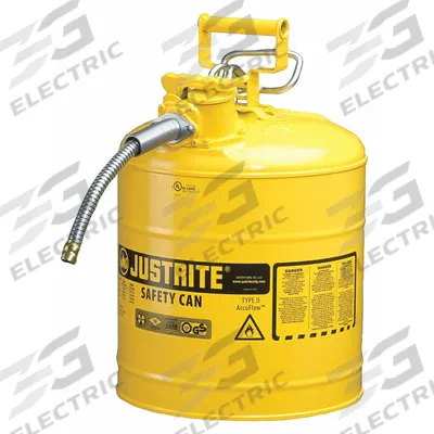 JUSTRITE Type II Safety Can: For Use With Diesel, 5 gal Capacity, Includes 5/8 in OD Hose - Diesel Safety Cans