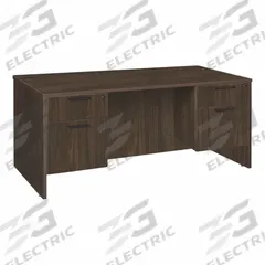 REGENCY Desk: Particle Board, Walnut, 2 Pedestals, 4 Drawers, 71 in Overall Wd, 29 in Overall Ht (MPN LDP7135NW). Key specifications — Desktop Material: Particle Board; Includes Modesty Panel: Yes; Pedestal Location: Double Pedestal; Kit Product Type: Double Pedestal Desk; Desktop Color: Walnut; Brand: REGENCY; Frame Color: Neo Walnut; Frame Material: Particle Board.