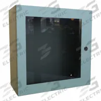HAMMOND Electrical Enclosure: Steel, 20 in x 20 in x 8 in, NEMA 12/3R/4, Solid with Window Cover (MPN EN4SD20208WGY). Key specifications — Closure Method: 1/4-Turn Latch; Brand: HAMMOND; Knockouts: Not Included.