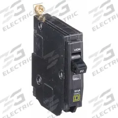 SQUARE D Miniature Circuit Breaker: 60 A, 120/240V AC, Single Phase, 10kA at 120/240V AC, 1 Poles (MPN QOB160). Key specifications — Phase: Single; Amps: 60 A; AC Voltage Rating: 120/240V AC; Max. AIR Rating: 10kA at 120/240V AC; For Use With: Square D NQOD Panelboards; Brand: SQUARE D.