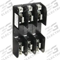 MERSEN Fuse Block: Open Block Design, 3 Pole, 250 V AC, Box Lug, Non-Indicating (MPN 21038). Key specifications — attr233046: MERSEN.