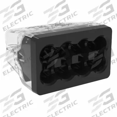IDEAL Push-In Wire Connector: In-Sure Series, 8 Port, 20 AWG – 12 AWG Solid Wire Size Range - Push-In Connectors