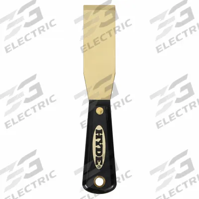 HYDE Putty Knife: Bld. Mat. Brass, Hdl. Mat. Nylon, Stiff, Straight Bld. Shape - Standard Scrapers