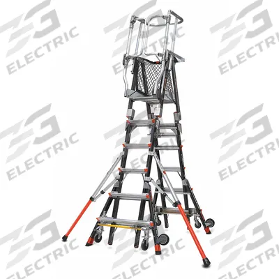 LITTLE GIANT Combination Ladder: 2 Configurations, Fiberglass, 375 lb Load Capacity - Safety-Cage Extending Multifunction Ladders
