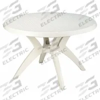 GROSFILLEX Patio Table: White, Resin, 29 in Overall Ht, 46 in Overall Dia, Polypropylene, White (MPN US526704). Key specifications — Frame Color: White; Frame Material: Polypropylene; Tabletop Color: White; Tabletop Material: Resin.