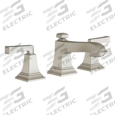 AMERICAN STANDARD Low Arc Bathroom Faucet: Town Square S, Brass, Brushed Nickel Finish - Widespread Handle Bathroom Faucets