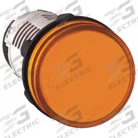 SCHNEIDER ELECTRIC Pilot Light: 22 mm Panel Mounting Hole Dia, LED, Orange, XB7 (MPN XB7EV08BP). Key specifications — Brand: SCHNEIDER.