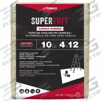 SUPERTUFF Drop Cloth: Extra Heavy Duty, Cotton Canvas, 32 mil Thick, 4 ft Wd, 12 ft Lg, White (MPN 51127). Key specifications — Color: White; Features: Ideal for Painting, Cleaning, Wallpapering and Removal; Material: Cotton Canvas; Brand: SUPERTUFF.