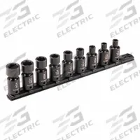 TEKTON Flex Impact Socket Set: 3/8 in Drive Size, 9 Pieces, 5/16 in to 3/4 in Socket Size Range (MPN SID97100). Key specifications — attr1204187: TEKTON; attr1224350: 5/16 in to 3/4 in; attr1204189: (0) 6-Point; attr1204193: (0) 6-Point; attr1226868: 3/8 in.