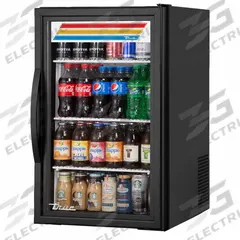 TRUE REFRIGERATION Freezer Merchandiser: 33 1/2 in x 20 1/2 in x 26 3/8 in, Black, Glass Door (MPN GDM-06-34-HC~TSL01). Key specifications — attr1277723: TRUE REFRIGERATION; attr1277683: R-290; attr1277691: No; attr1277694: Black; attr1280716: Glass Door; attr1280729: GDM.