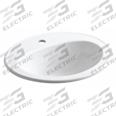 KOHLER Bathroom Sink: White, Vitreous China, 20 1/4 in Overall Lg, 17 1/2 in Overall Wd - Countertop Bathroom Sinks without Faucets