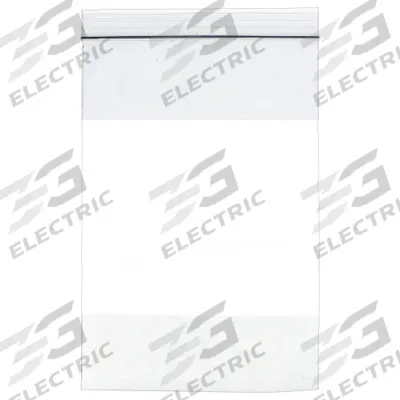 APPROVED VENDOR Reclosable Bag: 2 mil Thick, 6 in Wd, 9 in Lg, Hang Hole Not Included - White Block Reclosable Poly Bags