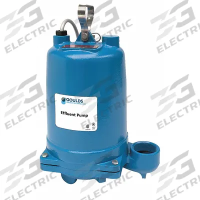 GOULDS Effluent Pump: 3/4 hp, 240V AC, Single Phase, 93 gpm Flow Rate @ 10' of Head - General Purpose Effluent Pumps