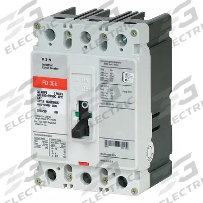 EATON Molded Case Circuit Breaker: 20 A Amps, 65kA at 240/277V AC, Fixed, ABC - FD-Frame Eaton Molded Case Circuit Breakers