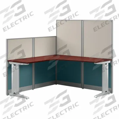 BUSH BUSINESS FURNITURE Modular Cubicle Workstation: 63 in Overall Ht, 64 in Overall Wd - Office Cubicles with Privacy Panels