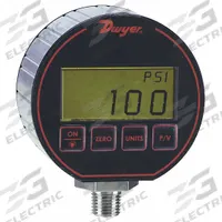 DWYER Digital Process Pressure Gauge: 0 psi to 5,000 psi, ±0.25% Accuracy, DPG-111, bar/kg/sq cm/psi. Key specifications — Accuracy: ±0.25%; Process Connection Gender: Male; Process Connection Location: Bottom; Process Connection Type: NPT; Brand: DWYER.