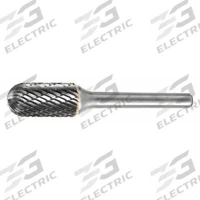 WIDIA METAL REMOVAL Carbide Bur: Ball-Nosed Cylinder, SC-42L3, Double Cut, 1/8" x 9/16" Head - Double-Cut Ball-Nosed Cylinder Burs