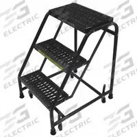 BALLYMORE Step Stool: 2.4 ft Overall Ht, 450 lb Load Cap, 3 Steps, Steel, 2.4 ft Standing Ht (MPN 318G). Key specifications — attr1051722: Rolling Step Stool; attr1051697: BALLYMORE; attr1051699: (4) Swivel; attr1051702: Gray; attr1051713: Handrails Not Included; attr1051726: Rectangle.
