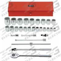 PROTO Socket Set: 3/4 in Drive, 29 Piece, 12-Point, SAE, 7/8 in to 2 3/8 in (MPN J55104A). Key specifications — attr1224269: 3/4 in; attr1204638: Drive Tools Included; attr1204650: 7/8 in to 2-3/8 in; attr1204673: Socket Bits Not Included; attr1204681: Wrenches Not Included; attr1204688: PROTO; attr1206170: Drive Tools.