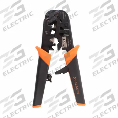 PALADIN Crimper: For RJ-11/22/RJ-22/RJ-45, Unshielded Twisted-Pr, 8 in Overall Lg - Modular Data Plug Crimpers