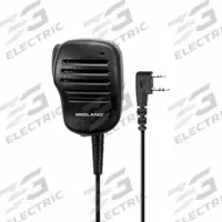 MIDLAND Speaker Microphone: Fits Midland, For MB Series, 3.5 mm Jack, 30 in Cord, Push To Talk, IP67 (MPN BIZTALK MA3). Key specifications — Compatible Radio Series: MB; Color: Black; Radio Connector Type: 2-Pin; Brand: MIDLAND; Manufacturer Part Number: BIZTALK MA3; Push To Talk: Yes.