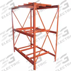 DAYTON Drum Rack: 60 in x 34 in x 70 in, For 6 Drums, 3 Levels, 4,800 lb Wt Capacity, Red, Metal (MPN 31CA31). Key specifications — Weight Capacity Per Level: 1,600 lb (Bottom); Color/Finish: Red; For Drum Capacity: 55 gal; Wheel Material: Not Application; Brand: DAYTON.