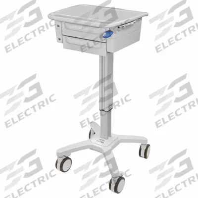 CAPSA HEALTHCARE Laptop Cart: Aluminum, (4) Swivel with Brake, Gray - Mobile Medical Equipment Workstations