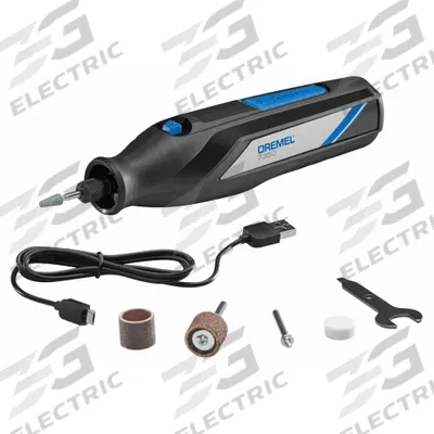 DREMEL Rotary Tool: 12,000 RPM Max. Speed, Single Speed, 1/8 in_1/16 in Collet Size - Dremel Cordless Rotary Tools