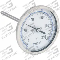 ASHCROFT Dial Thermometer: 0°F to 250°F /-20°C to 120°C, ±1% Accuracy, 4 in Stem Lg, 3 in Dial Dia (MPN 30EI60R). Key specifications — Accuracy: ±1 %; Brand: ASHCROFT.