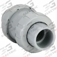 HAYWARD Check Valve: Ball, Inline Valve Body, CPVC, 1 1/2 in Pipe Size, True Union Socket/NPT, Std (MPN TC20150ST). Key specifications — Ball Material: CPVC; Brand: HAYWARD.