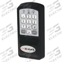 COMPX ELOCK Electronic Keyless Lock: Powder Coated, Spring Loaded Latch, 5 17/32 in Body Ht, Keypad (MPN 150-KP-CAB). Key specifications — Finish: Powder Coated; Latch Type: Spring Loaded Latch; Brand: COMPX ELOCK; Manufacturer Part Number: 150-KP-CAB.