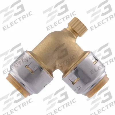 SHARKBITE MAX Push-Fit Elbow Fitting: Elbow, 5/8 in OD x 5/8 in OD Size, Brass - Standard Brass Push-to-Connect Tube Fittings