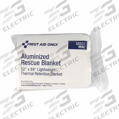 FIRST AID ONLY Rescue Blanket: Poly-Film, Silver, 52 in Wd - Heat-Reflective Disposable Blankets