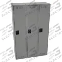 TENNSCO Wardrobe Locker: 15 in x 18 in x 72 in, Louvered, 1 Tiers, 3 Units Wide, Padlock Hasp, Steel (MPN STS-151872-CMG). Key specifications — Brand: TENNSCO; Locker Color: Medium Gray; Door Type: Louvered; Locker Material: Steel; Assembled: Assembled; Number Plate Included: Yes.