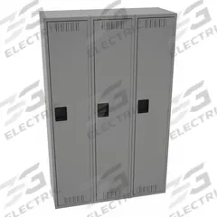 TENNSCO Wardrobe Locker: 15 in x 18 in x 72 in, Louvered, 1 Tiers, 3 Units Wide, Padlock Hasp, Steel (MPN STS-151872-CMG). Key specifications — Brand: TENNSCO; Locker Color: Medium Gray; Door Type: Louvered; Locker Material: Steel; Assembled: Assembled; Number Plate Included: Yes.