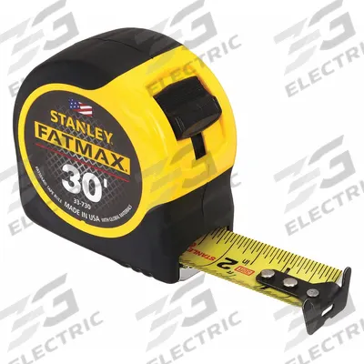 STANLEY Tape Measure: Nonmagnetic Single Hook Tip, 30 ft, Plastic with Rubberized Grip - Standard (Inch) Tape Measures