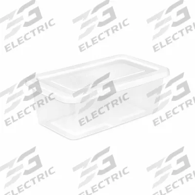 STERILITE Storage Tote: 1.5 gal, 13 5/8 in x 8 in x 4 5/8 in, Clear Body, White Lid - Clearview Totes with Snap-On Lids