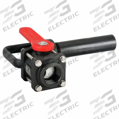 BANJO Manual Two-Way Ball Valve: 1 1/2 in, Polypropylene, Angle, FNPT x FNPT - Polypropylene Ball Valves