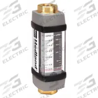 HEDLAND Mechanical Flowmeter: Water and Other Fluid Meter, Scale, Variable Area, Inline, Universal (MPN H605B-005). Key specifications — Display Type: Scale; O-Ring Material: Viton; Includes Flow Rate Adjustment Knob: No; Includes Pressure Guage: No; Mounting Orientation: Universal; Unit Of Measure: Gallons; Brand: HEDLAND; Accuracy: +/-2%.