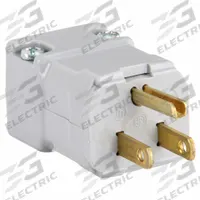 HUBBELL Straight Blade Plug: 5-15P, 125V AC, 15 A, 2 Pole, 3 Blade, Gray (MPN HBL5965VGY)