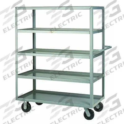 LITTLE GIANT Utility Cart: 3,600 lb, 48 in L x 30 in W Shelf, 5 Shelves, Gray - Heavy-Duty General Purpose Utility Carts