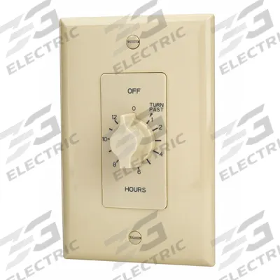 TORK Spring-Wound Timer: 12 hr Max, 30 min Min, SPDT, 125V AC, No Wall Plate Included - Spring-Wound Mechanical Timers without Wall Plates
