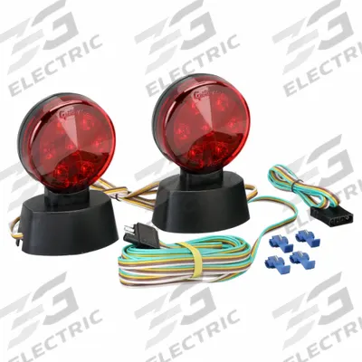 GROTE Trailer Lighting Kit: LED, Trailer Light, Red, Round, 4 in Overall Dia - Trailer Light Kits