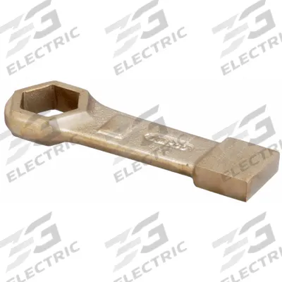 AMPCO Striking Wrench: Aluminum/Bronze, Natural, 1 7/16 in Head Size - SAE, Straight Handle, 6-Point, Nonsparking, Striking Box End Wrenches