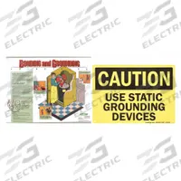 APPROVED VENDOR Bonding and Grounding Awareness Kit: (4) Alligator Clips, (2) 3 ft, Uninsulated (MPN 8AAF9). Key specifications — Conductor Material: Carbon Steel; Connector Types: (4) Alligator Clips; Clamp Opening Span: Alligator Clip 5/8 in; Brand: APPROVED VENDOR; Wire Length: (2) 3 ft; Includes: Laminated Awareness Poster; Manufacturer Part Number: 8AAF9.