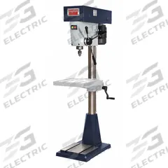 DAYTON Floor Drill Press: Belt Drive, Fixed Speed, 140 RPM – 2,600 RPM, 115/230V AC /Single-Phase (MPN 49G986). Key specifications — attr22849: 140 to 2,600 RPM; attr22858: 120/240V AC; attr73523: Reaming; attr22856: Belt; attr73570: Single-Phase; attr22850: 10 in; attr22846: 1 hp; attr22840: 16/8 A.